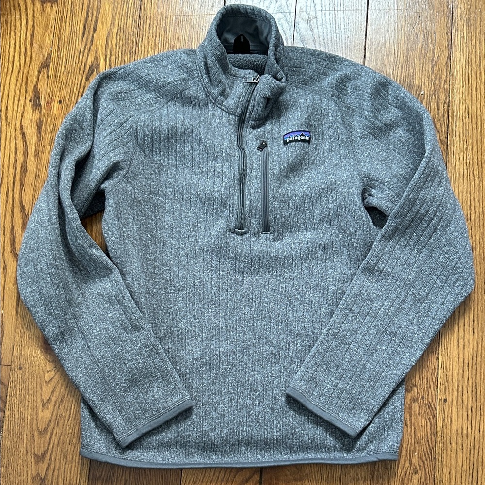 Men's Patagonia Better Sweater Gray Quarter-Zip Fleece size Small